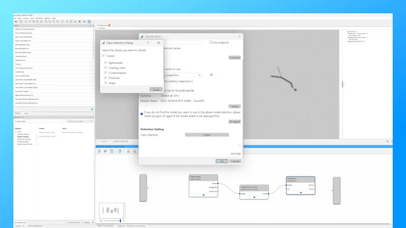 利用Basler的智能pylon vTool分类工具检测电极涂覆的缺陷类型