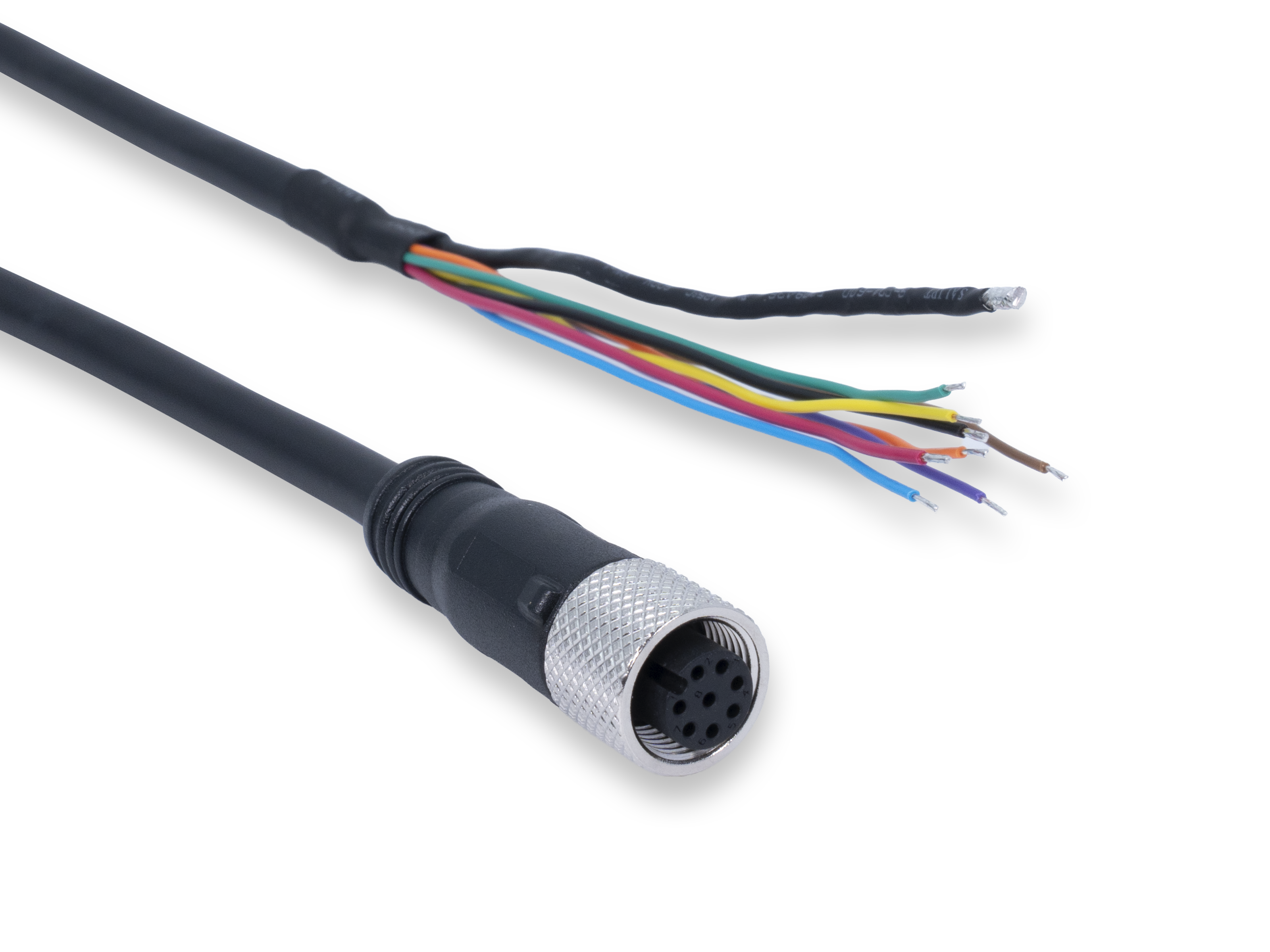  Power-I/O Cable, M12A, 8p, f, open , 2m 