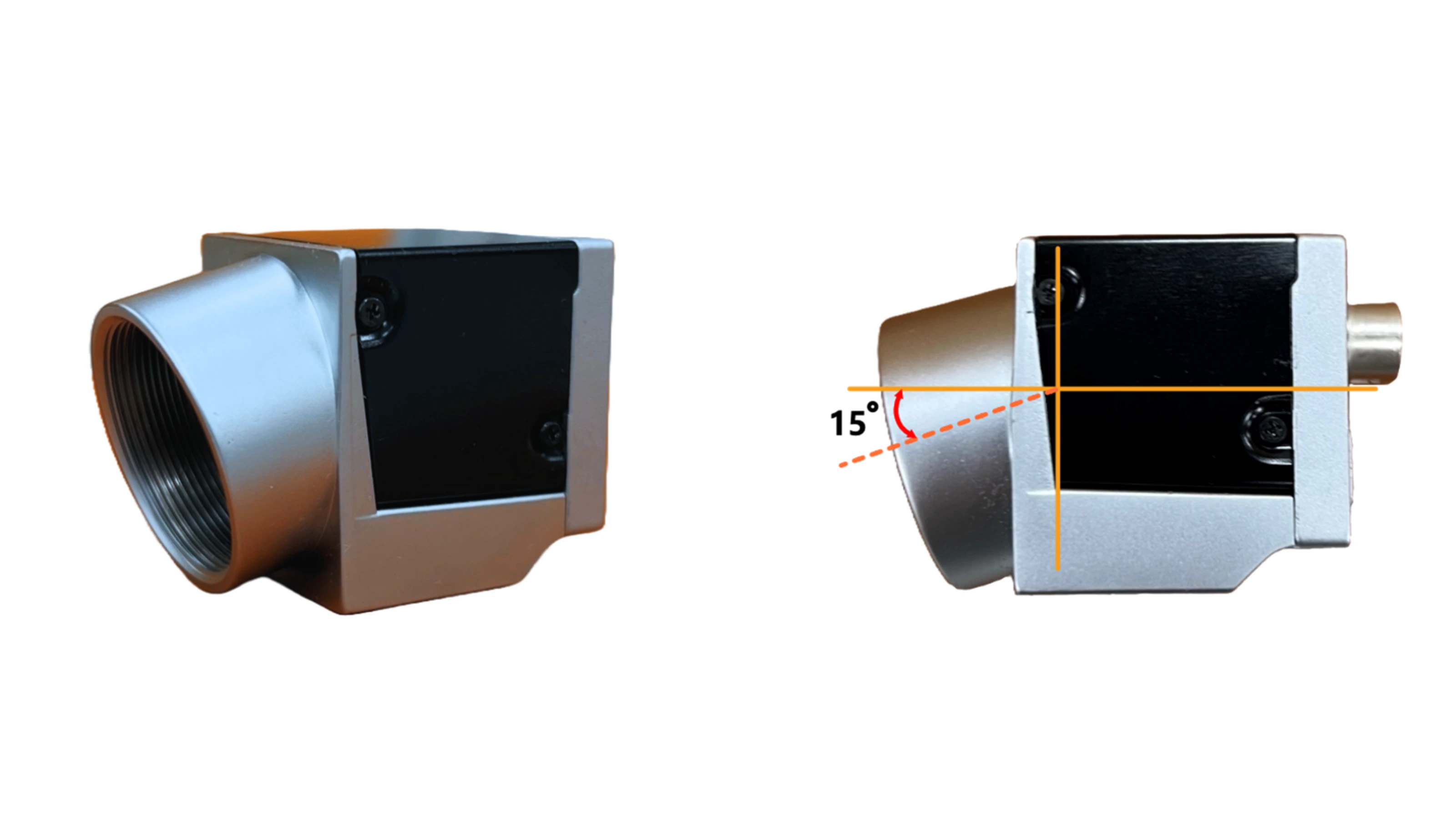 紧凑型定制相机视觉方案，配备15°倾斜接口，适用于沙姆成像