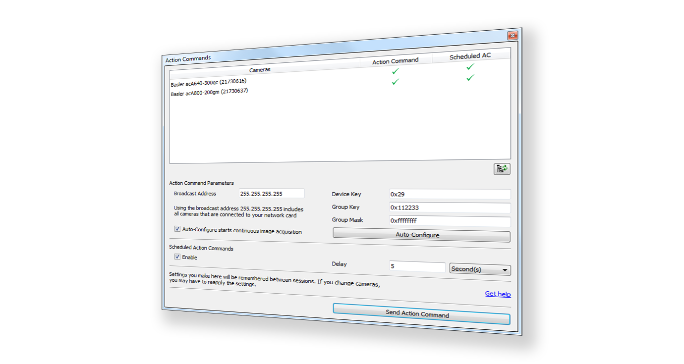 GigE Action Commands made easy in pylon
