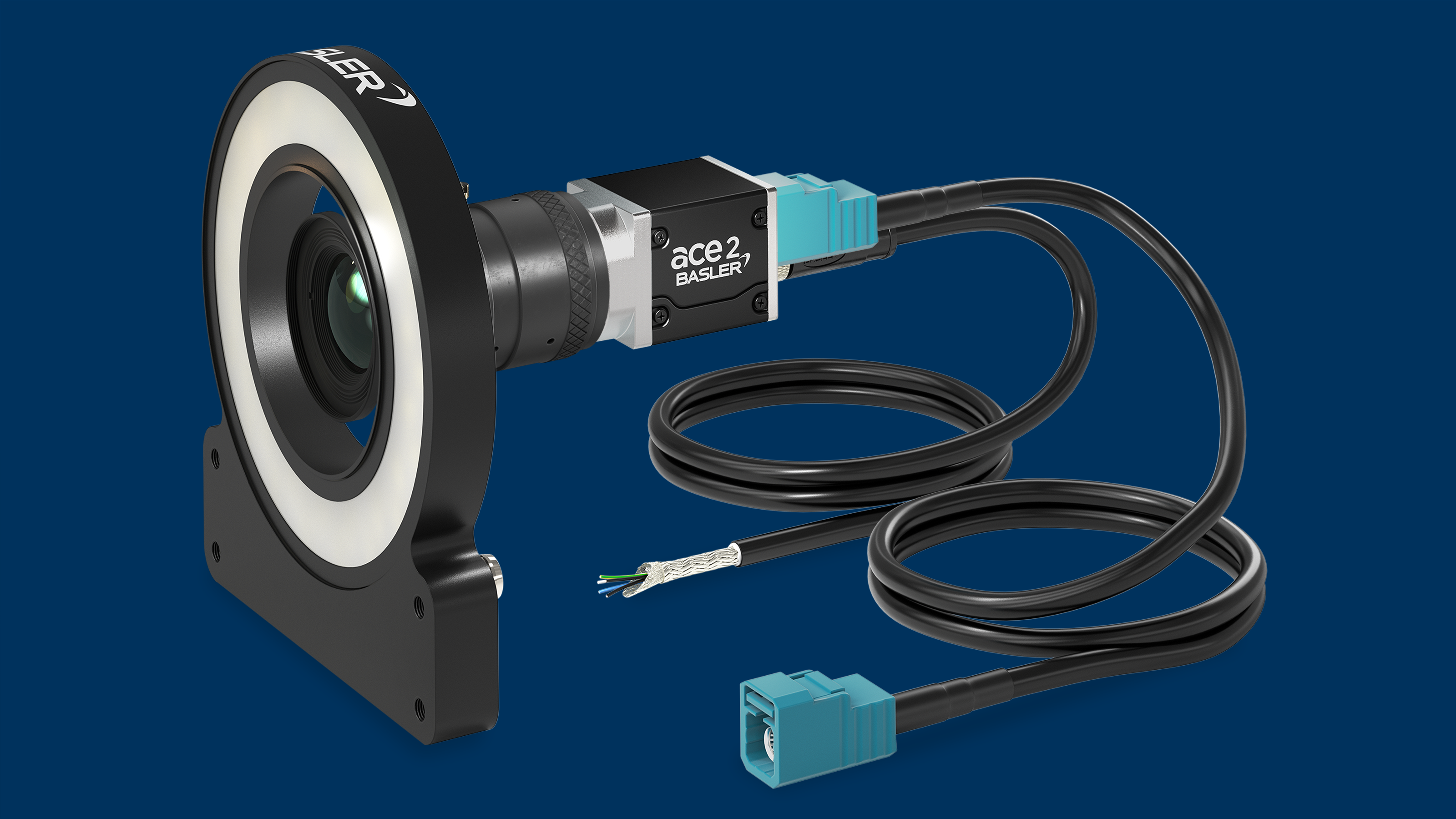 Basler的GMSL视觉系统由GMSL工业相机和全套其他组件组成，具有易于使用的特点。